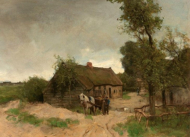 Mauve Huisje Zandweg Diamond Painting full
