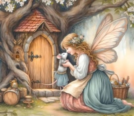Elfje met muis Diamond Painting