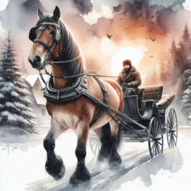 Paard met wagen Diamond Painting