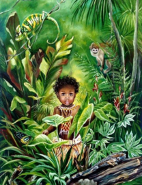 Ontmoeting in de jungle Diamond Painting full