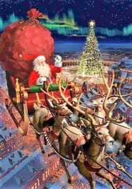 Kerstman met Slee Diamond Painting full