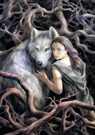 Vrouw Wolf Diamond Painting full