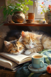 Slapende katten Diamond Painting