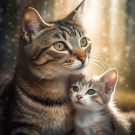 Poes met kitten Diamond Painting