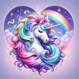 Eenhoorn regenboog Diamond Painting