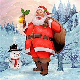 Kerstman Sneeuwpop Diamond Painting full