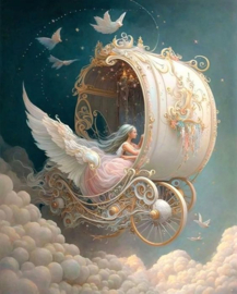 Koets in de wolken Diamond Painting