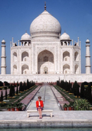 Diana op bank Taj Mahal Diamond Painting