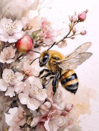 Bij op bloesem Diamond Painting