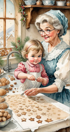 Samen koekjes bakken Diamond Painting