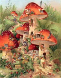 Paddestoelen Dorp Diamond Painting full