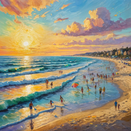 Zomerse kustlijn Diamond Painting