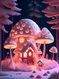 Paddenstoelen Huisje Diamond Painting