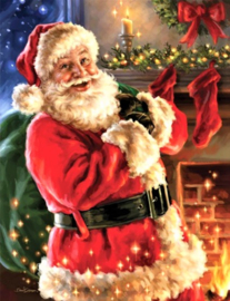 Kerstman met zak Diamond Painting full