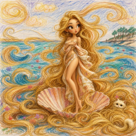 Cartoon geboorte Venus Diamond Painting