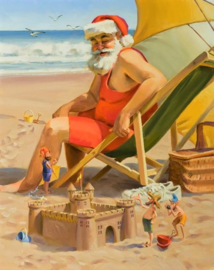 Kerstman op het Strand Diamond Painting full