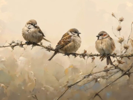 Musjes op tak Diamond Painting