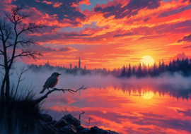 Zonsondergang Diamond Painting