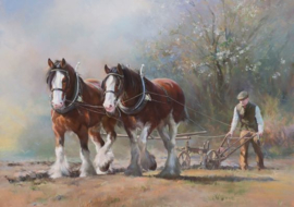 Trekpaarden Diamond Painting full