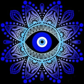 Mandala boze oog Diamond Painting