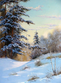 Sneeuw Landschap Diamond Painting full