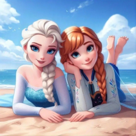 Genieten van het strand Diamond Painting