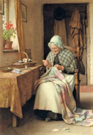 Oma naait Diamond Painting