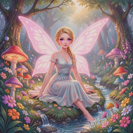 Elfje in het bos Diamond Painting