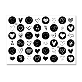 A4 Stickervel met 48 stickers - Hearts