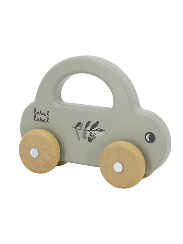 Speelgoed auto | Olijf groen | Label label