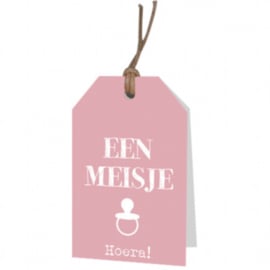 Kleine wenskaart | Een meisje hoera!