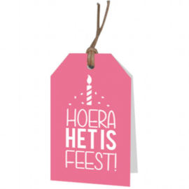 Kleine wenskaart | Hoera het is feest!