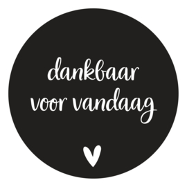 Muurcirkel House of Valley | Dankbaar voor vandaag | Zwart