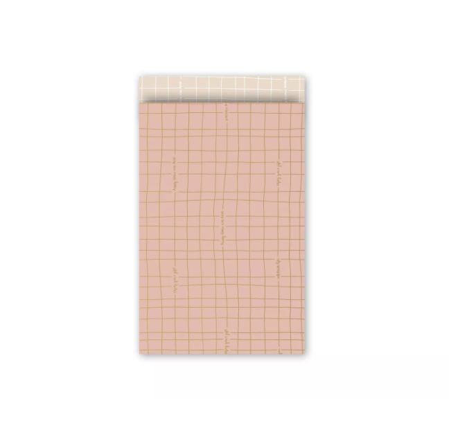 Cadeauzakje | 12x19 cm | Grid blush