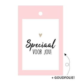 Cadeaulabel - Speciaal voor jou - roze/wit - per stuk