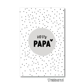Minikaartje - voor PAPA - wit/grijs/zwart stip - per stuk