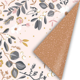 Cadeaupapier - Let's Decorate - roze/roest - 30cm x 2m