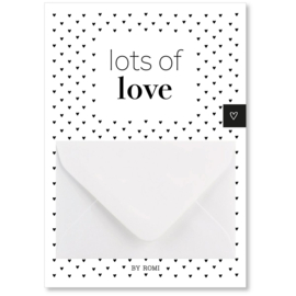Geldkaart - lots of love - wit/zwart/hartjes
