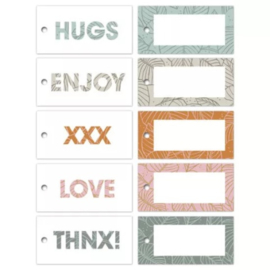 Cadeaulabel - Lovely leaves - set 5 stuks