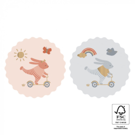 Cadeausticker - Sweet Bunny/duo - 10 stuks