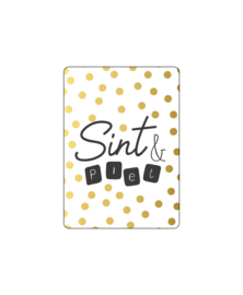 Minikaart - Sint & piet - wit/zwart/goud - per stuk
