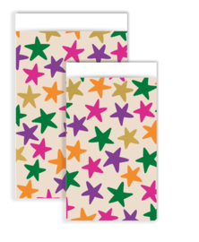 Cadeauzakje - Stars - funky colors - 17x25cm - 5 stuks