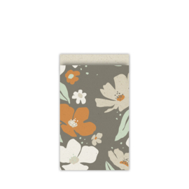 Cadeauzakje - Fresh Flowers - grasspaper - 12x19cm - 5 stuks