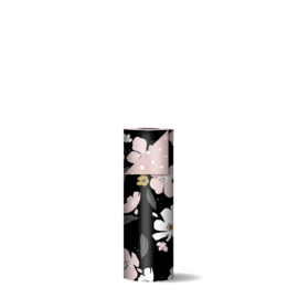 Cadeaupapier - Fresh Flowers - zwart/roze - 30cm x 2m