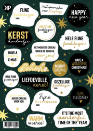Stickervel - Kerst - feestdagen/goudfolie - per vel
