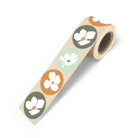 Cadeausticker - Fresh Flower - natural - 12 stuks