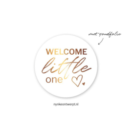 Cadeausticker - Welcome little one - wit/goud - 10 stuks
