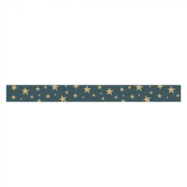 Krullint - Paporlene - Stars - night blue - per 5 meter