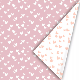 Cadeaupapier - Solo Hearts - roze/pastel/neon - 30cm x 2m