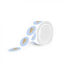 Cadeausticker - Heart - light blue - 10 stuks